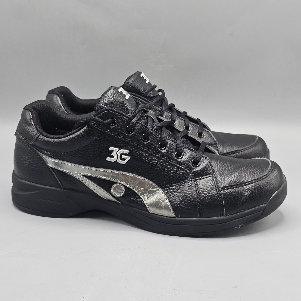 3g Bowling Shoes Black Leather Lace Up Right Handed Size Men's 11.5